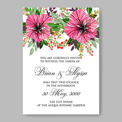 การ์ดแต่งงานลายดอกไม้