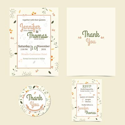 การ์ดแต่งงานลายดอกไม้