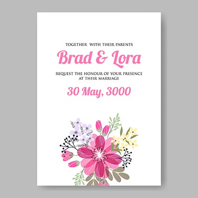 การ์ดแต่งงานลายดอกไม้