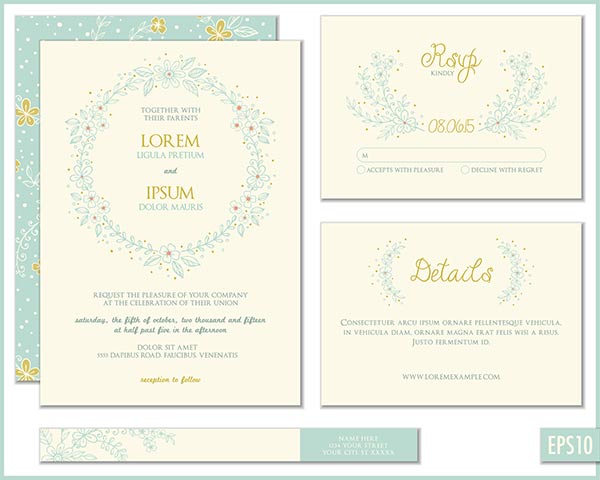 การ์ดแต่งงานลายดอกไม้