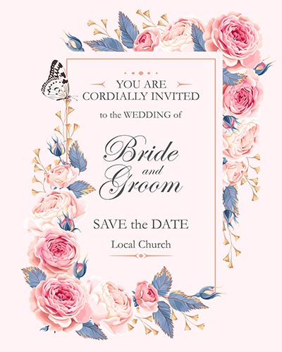 การ์ดแต่งงานลายดอกไม้