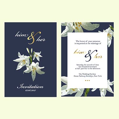 การ์ดแต่งงานลายดอกไม้