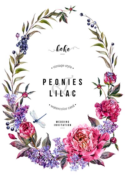 การ์ดแต่งงานลายดอกไม้