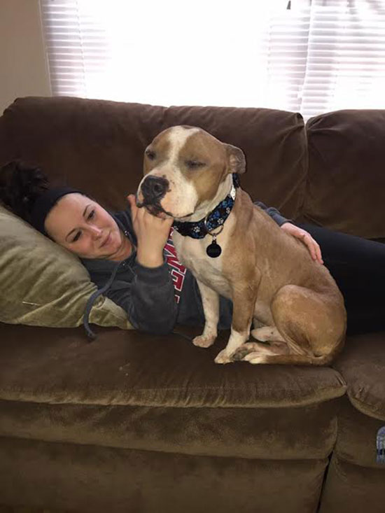 พิทบลูรักนายสุดใจ หลังเมตตารับมันมาเลี้ยงไว้ กอดแน่นไม่ยอมห่างเลย