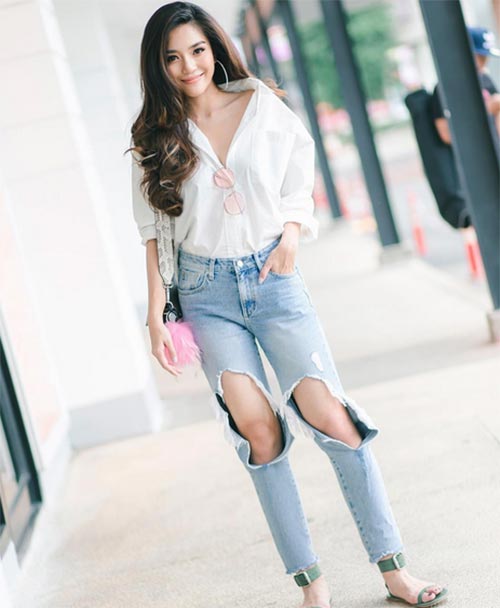 กางเกงยีนส์ขาด