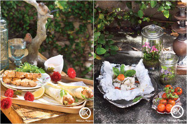 ไก่ย่างกับปลาอบ