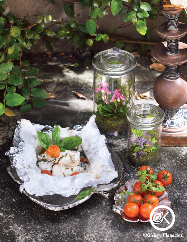 ไก่ย่างกับปลาอบ