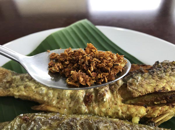 ปลากระบอกทอดขมิ้น