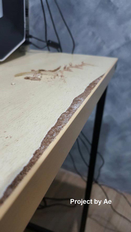 วิธีแก้ไขโต๊ะไม้อัดพองตัว