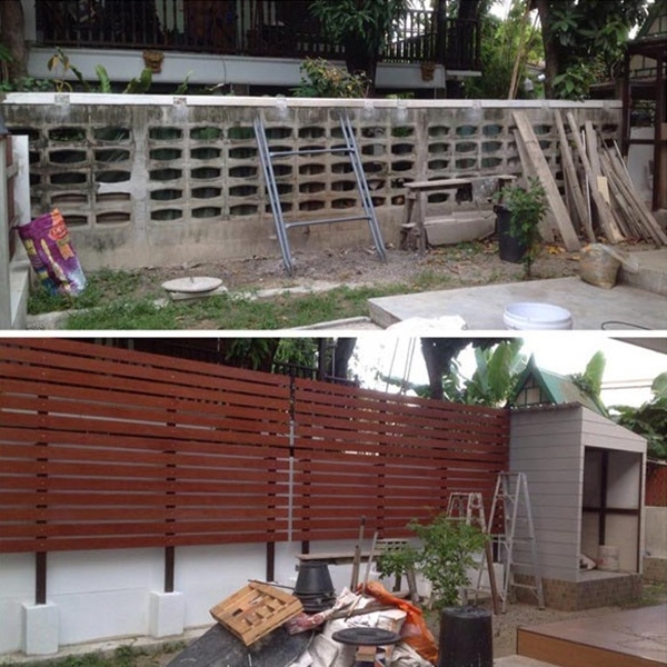 จัดสวนริมรั้ว