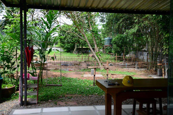 บ้านไม้ชั้นเดียวยกพื้นสูง