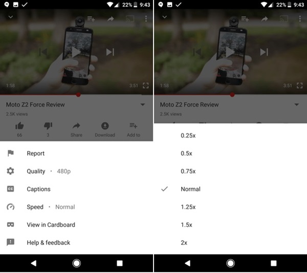 YouTube สามารถเร่งความเร็ววิดีโอ