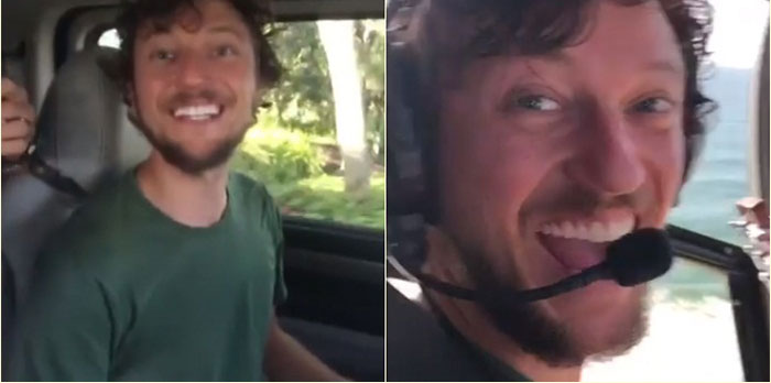 คริส เฮมส์เวิร์ธ จอดรับหนุ่มโบกรถ แถมพานั่ง ฮ. ไปส่งถึงที่