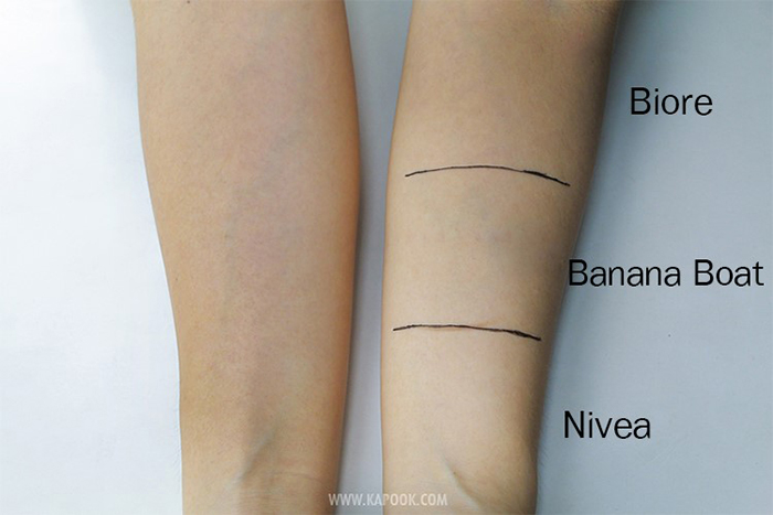 ทดสอบความแตกต่างใช้ครีมกันแดดทาตัวกับไม่ใช้ ทดสอบความแตกต่างใช้ครีมกันแดดทาตัวกับไม่ใช้