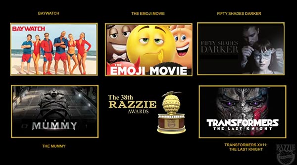 Emoji Movie 4 Razzie Awards 2018