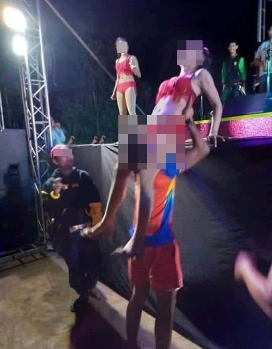 แดนเซอร์เอาเป้าขยี้หน้าคนดู