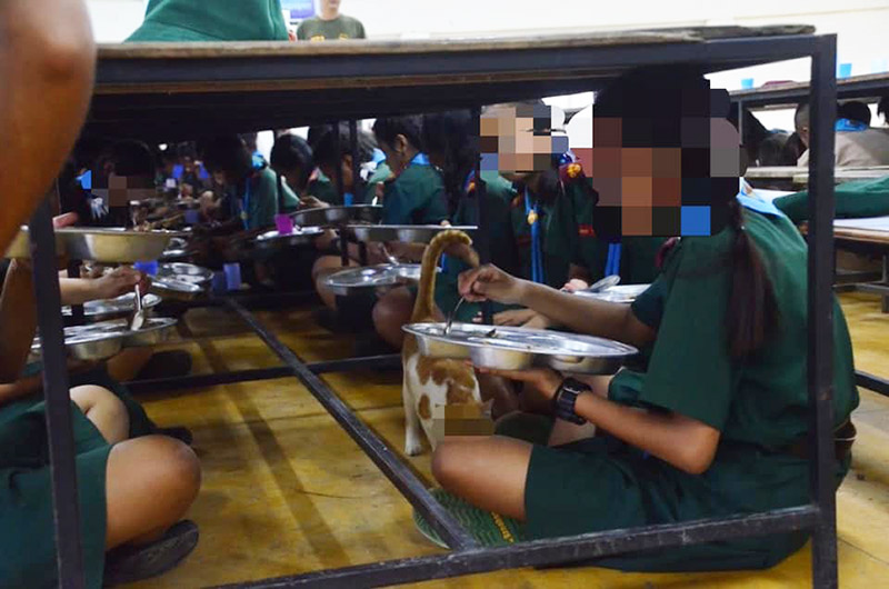 ทหารให้เด็กนั่งกินข้าวใต้โต๊ะ