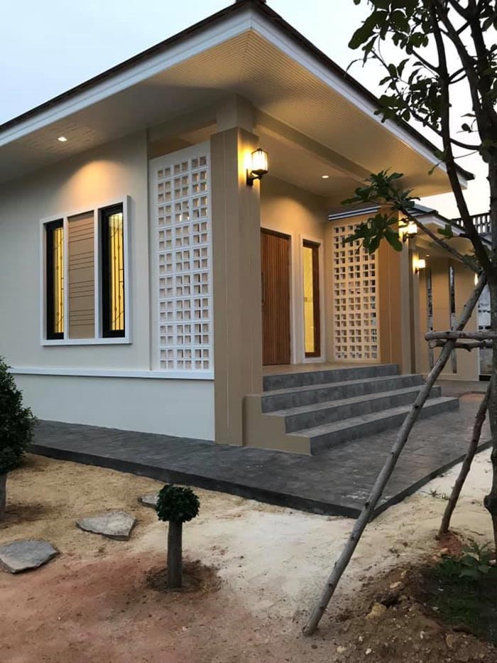 แบบบ้านชั้นเดียว 2 ห้องนอน 3 ห้องน้ำ