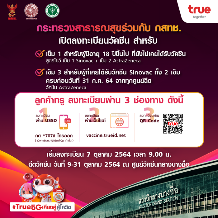 ลงทะเบียนฉีดวัคซีน