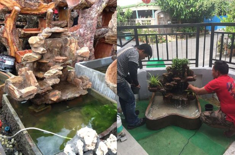 จัดสวนข้างบ้านทาวน์เฮ้าส์ และต่อเติมหลังคากันแดด