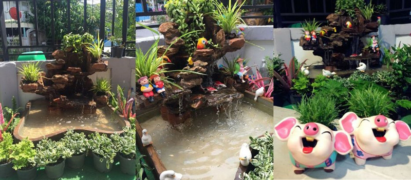จัดสวนข้างบ้านทาวน์เฮ้าส์ และต่อเติมหลังคากันแดด