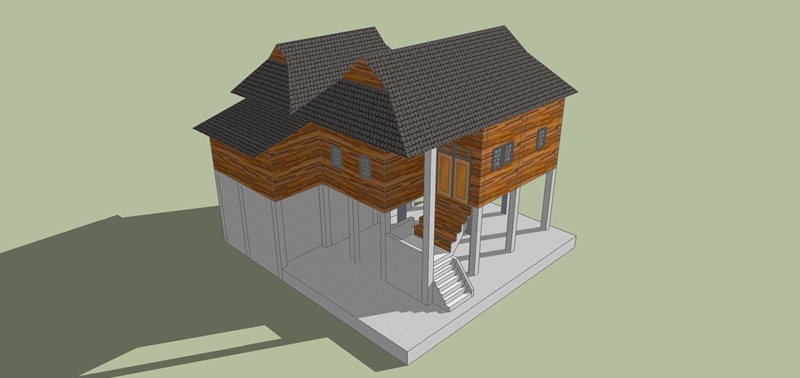 แบบบ้านครึ่งปูนครึ่งไม้