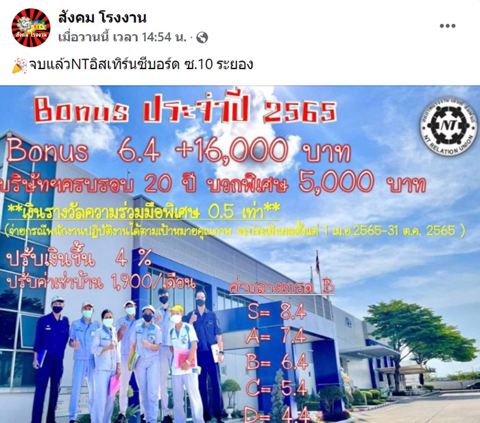 หนุ่ม-สาวโรงงานเฮ ! หลายที่แจกโบนัสอู้ฟู่ 