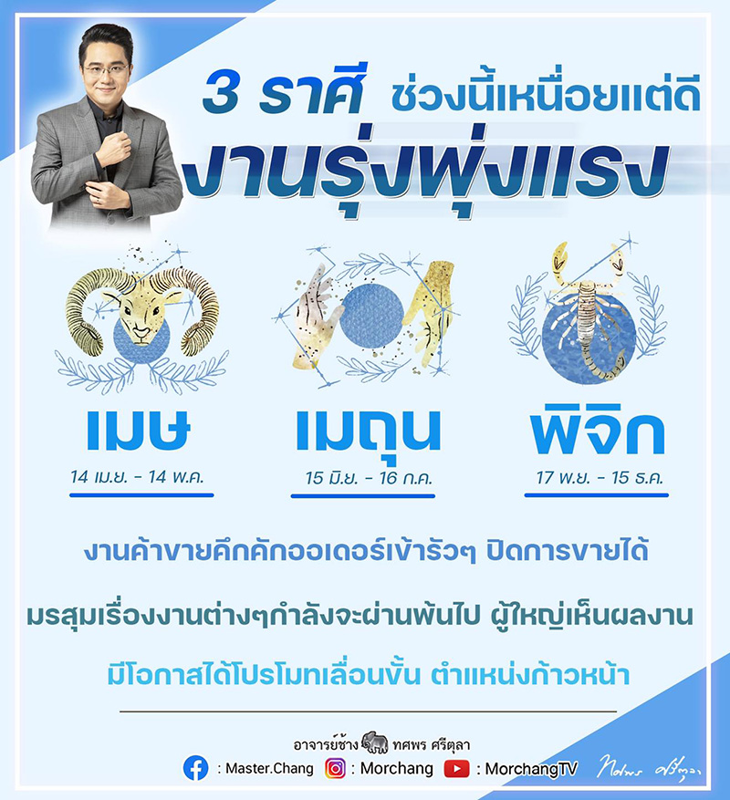 หมอช้าง ดูดวง 3 ราศี