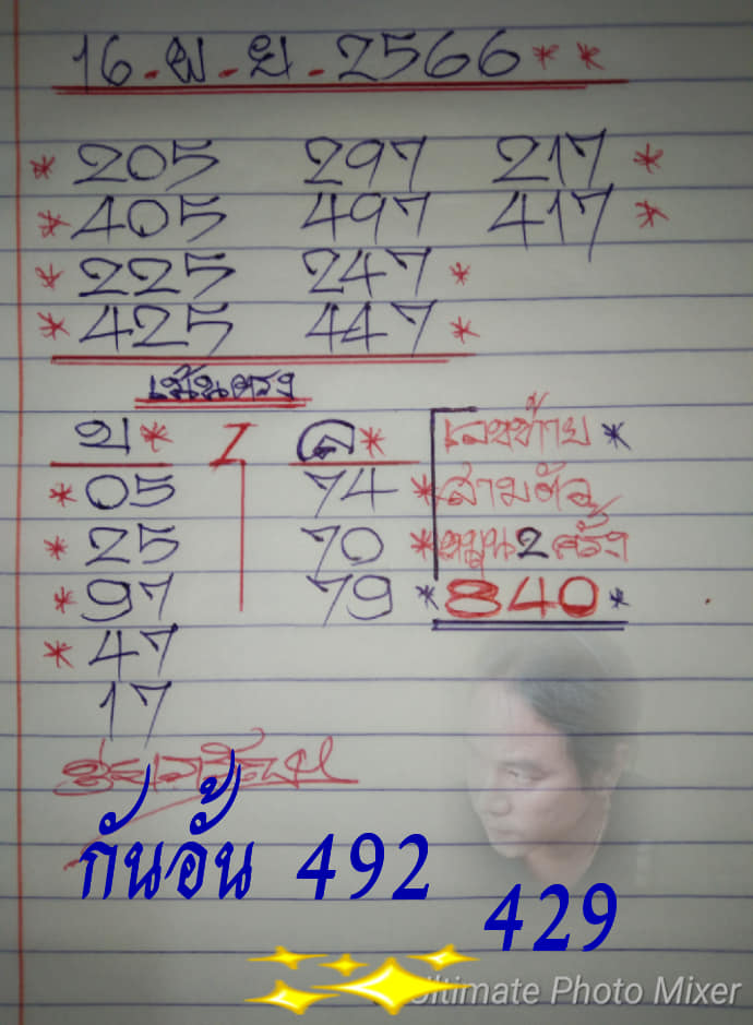 หวยดุ่ย ภรัญฯ 16/11/66