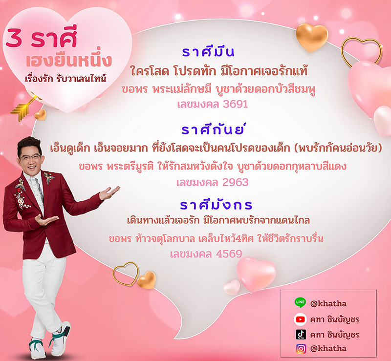 อ.คฑา ชินบัญชร ดูดวง 3 ราศีนี้