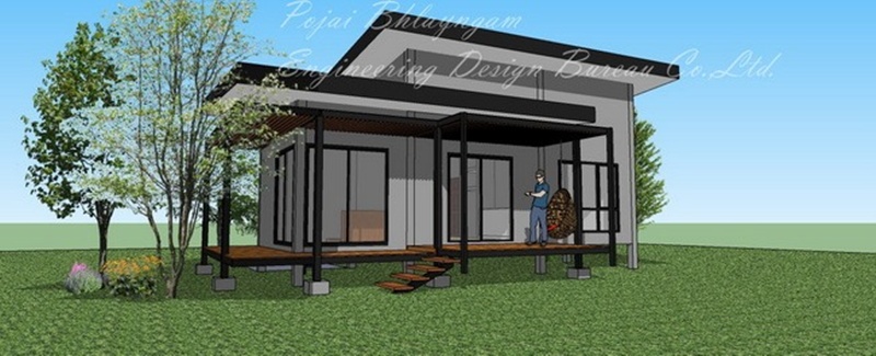 บ้านชั้นเดียวหลังเล็กกลางไร่ 