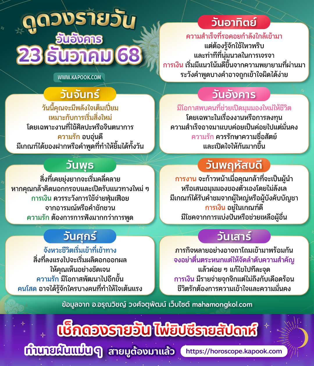 ดูดวงรายวัน