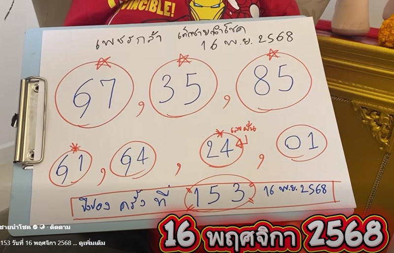 หวยน้องเพชรกล้า เลขเด็ดงวดนี้ 16 พ.ย. 68