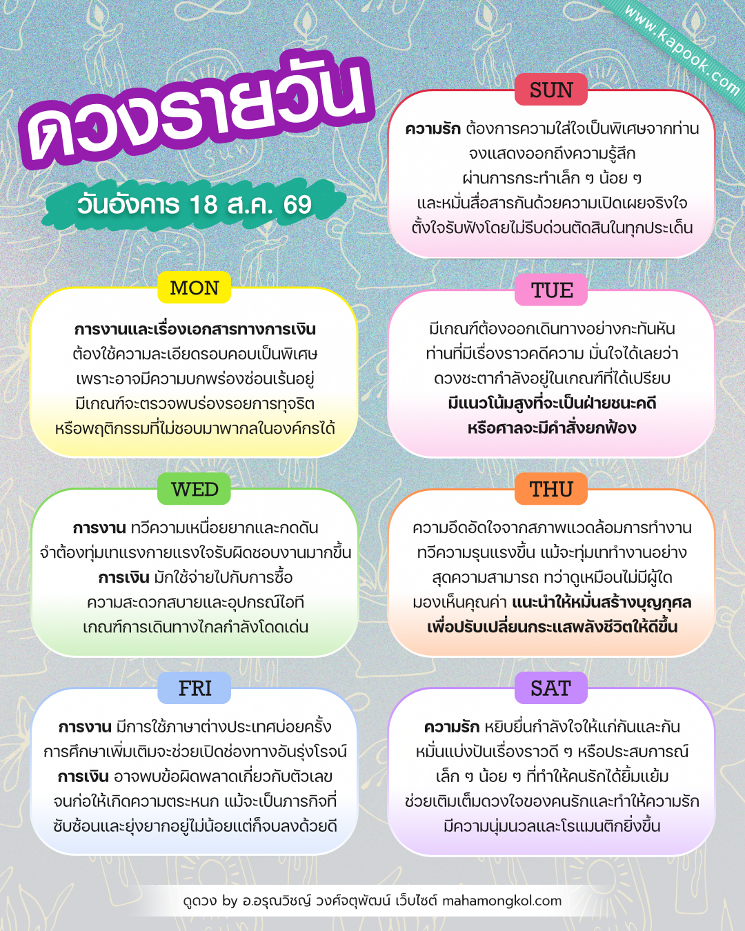 ดูดวงรายวัน