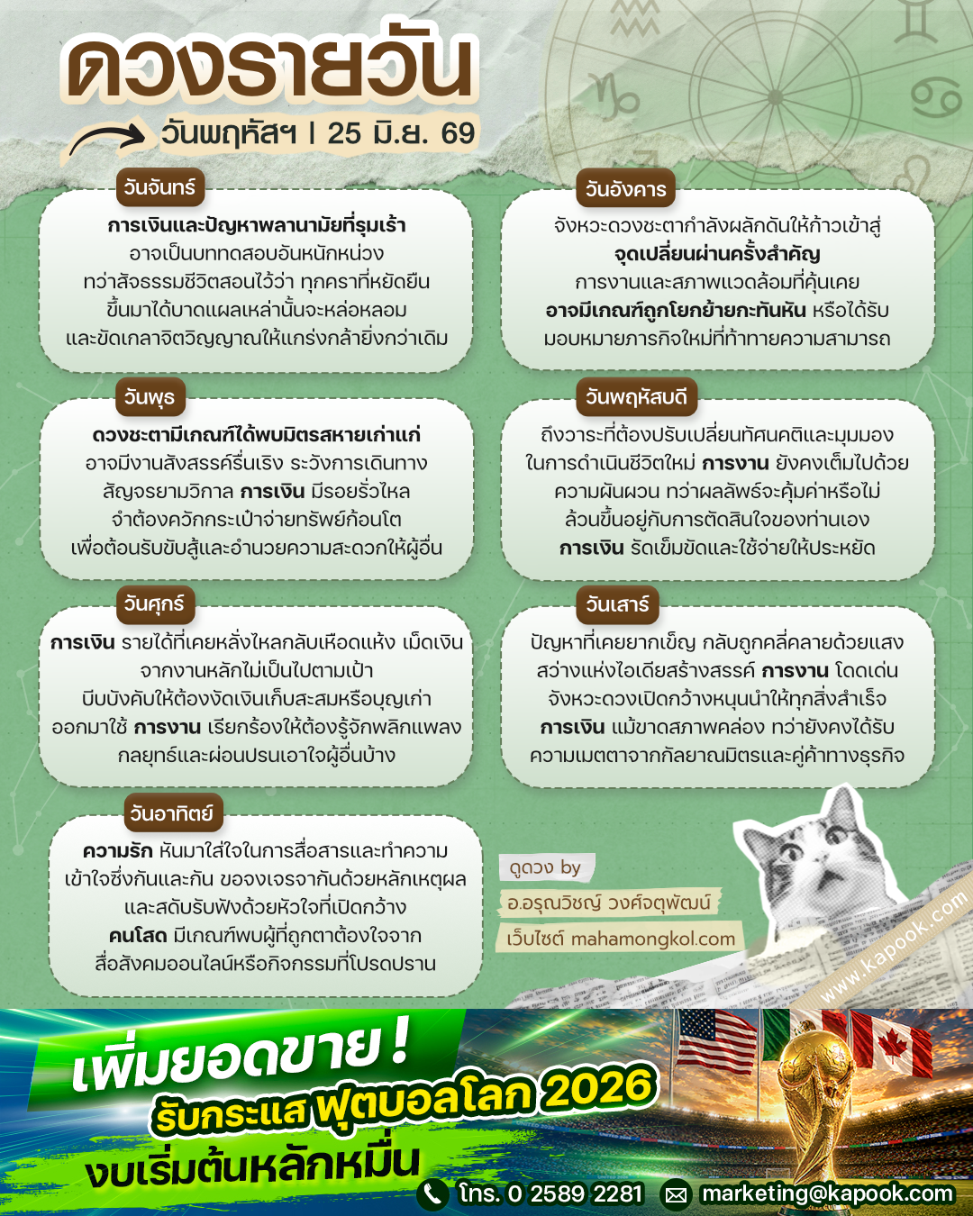 ดูดวงรายวัน