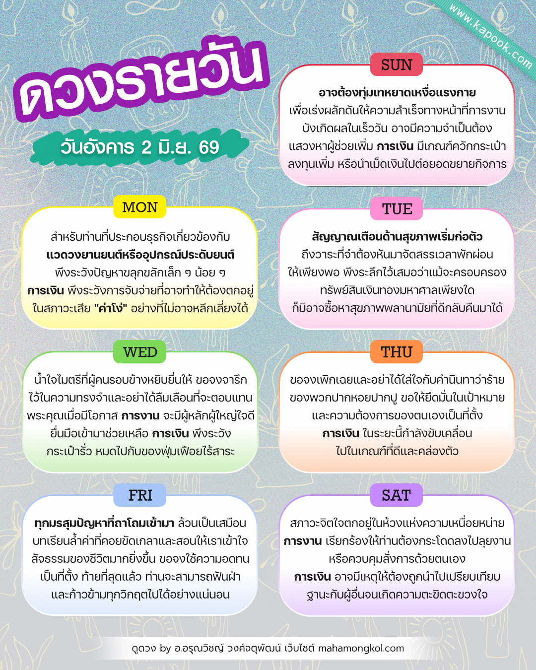 ดูดวงรายวัน
