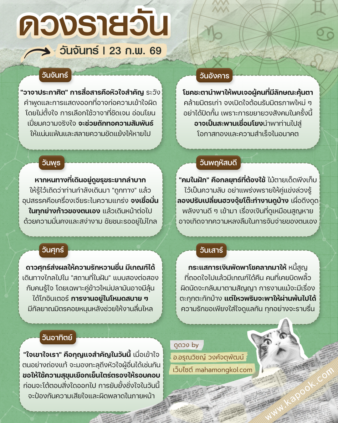 ดูดวงรายวัน