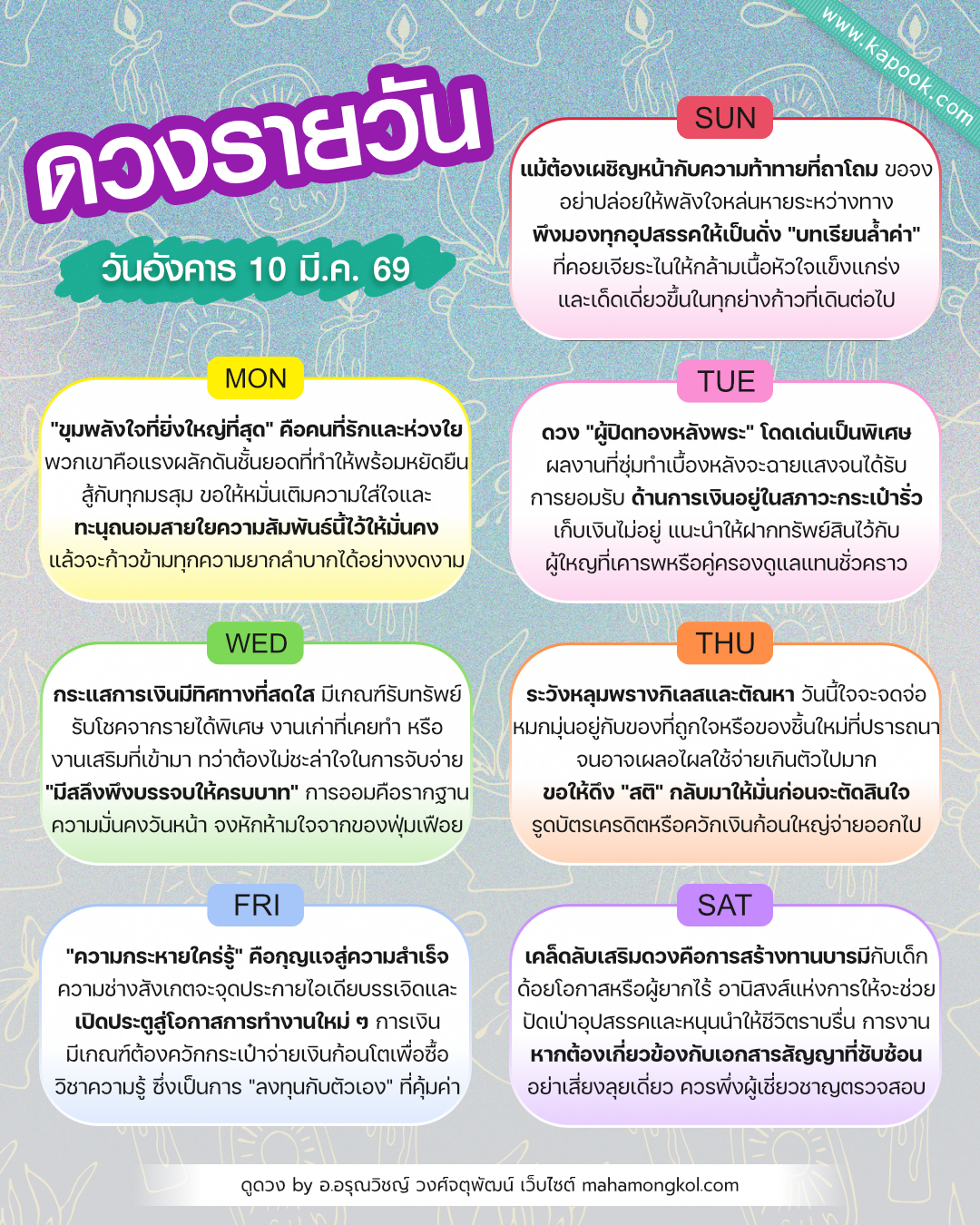 ดูดวงรายวัน