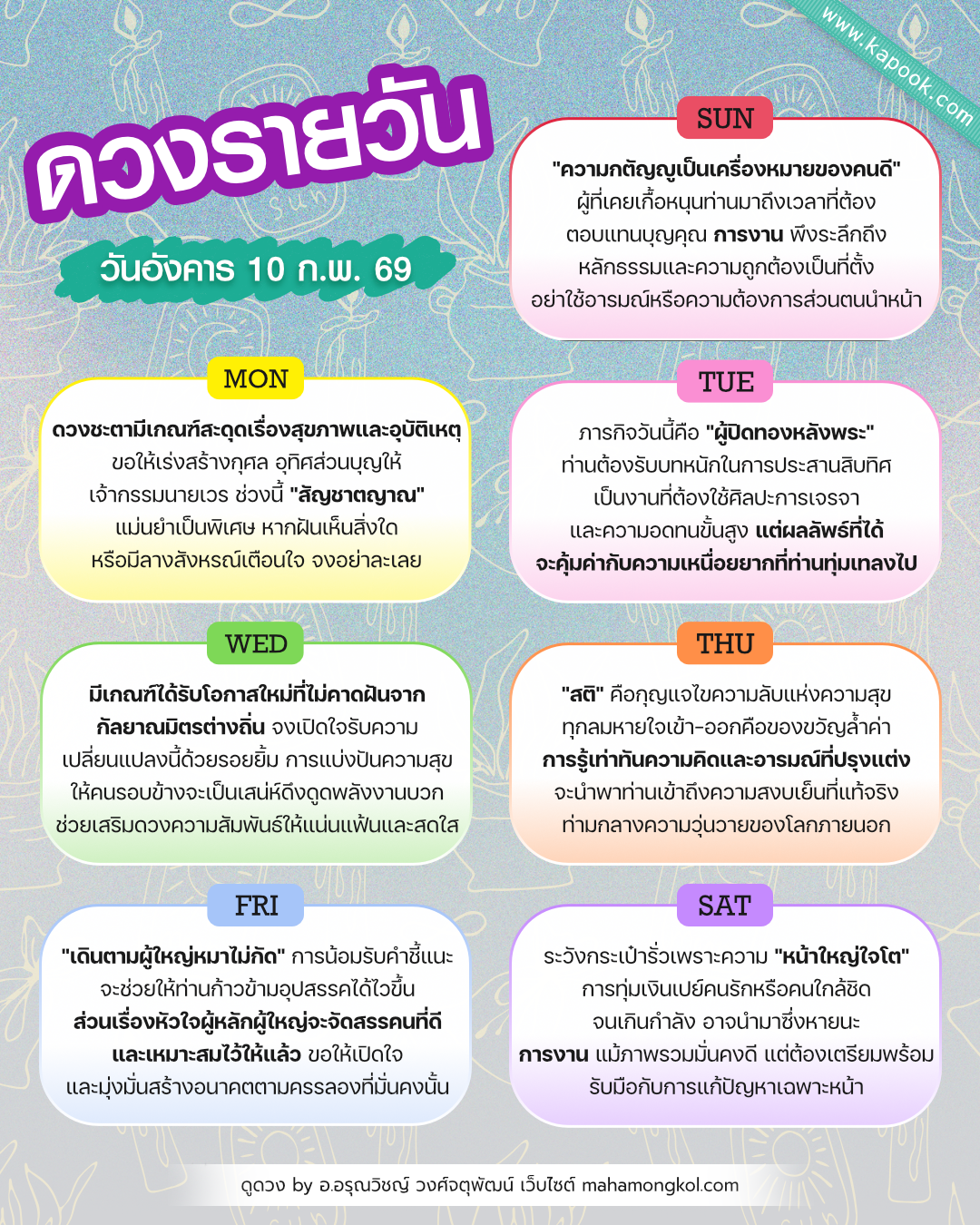 ดูดวงรายวัน