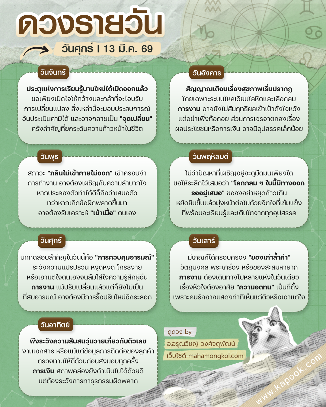 ดูดวงรายวัน