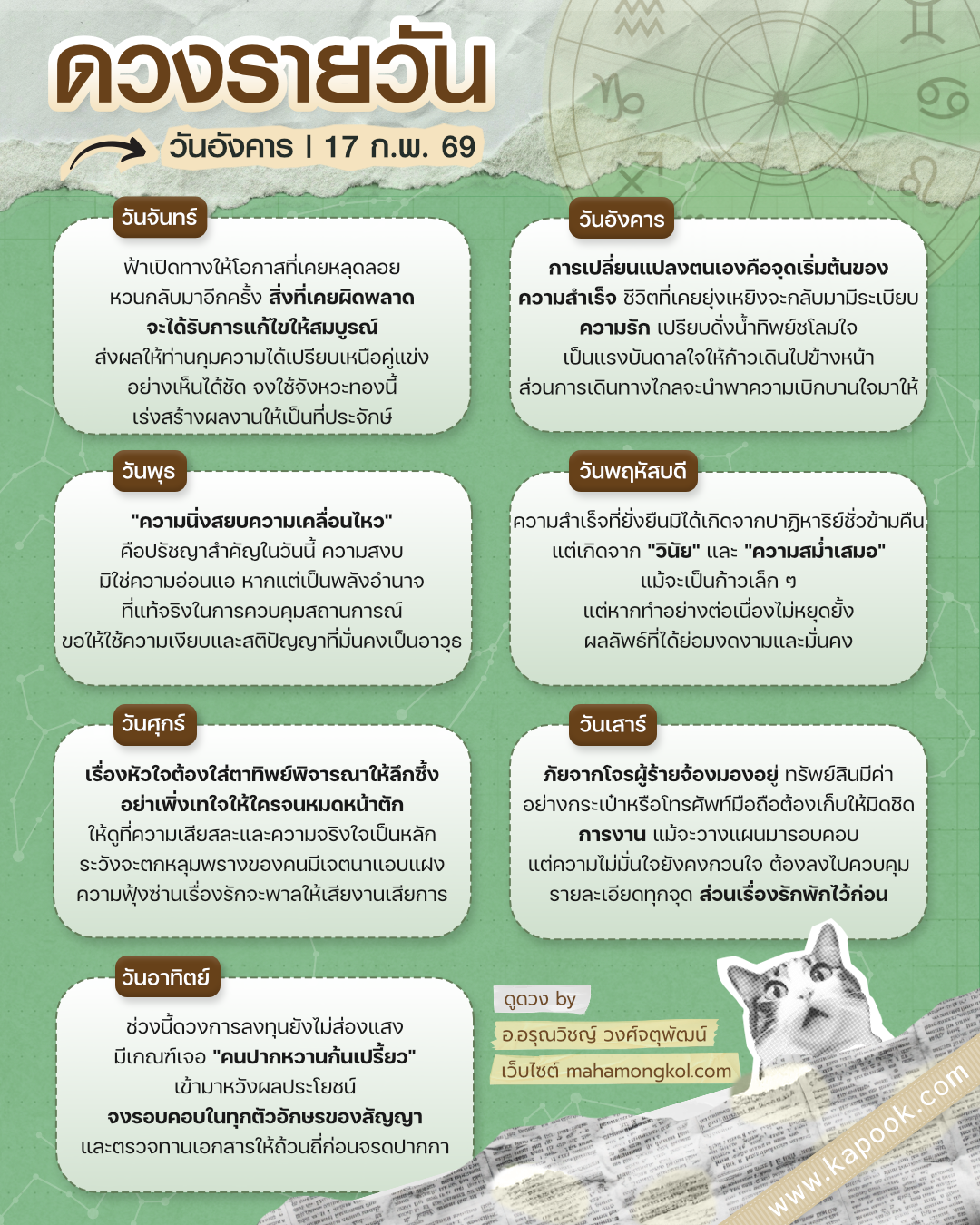 ดูดวงรายวัน