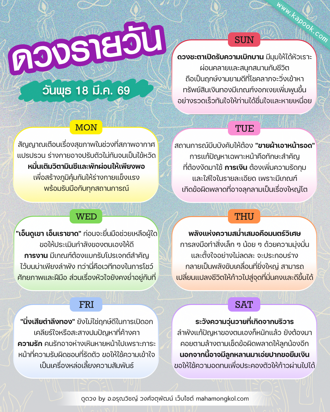 ดูดวงรายวัน