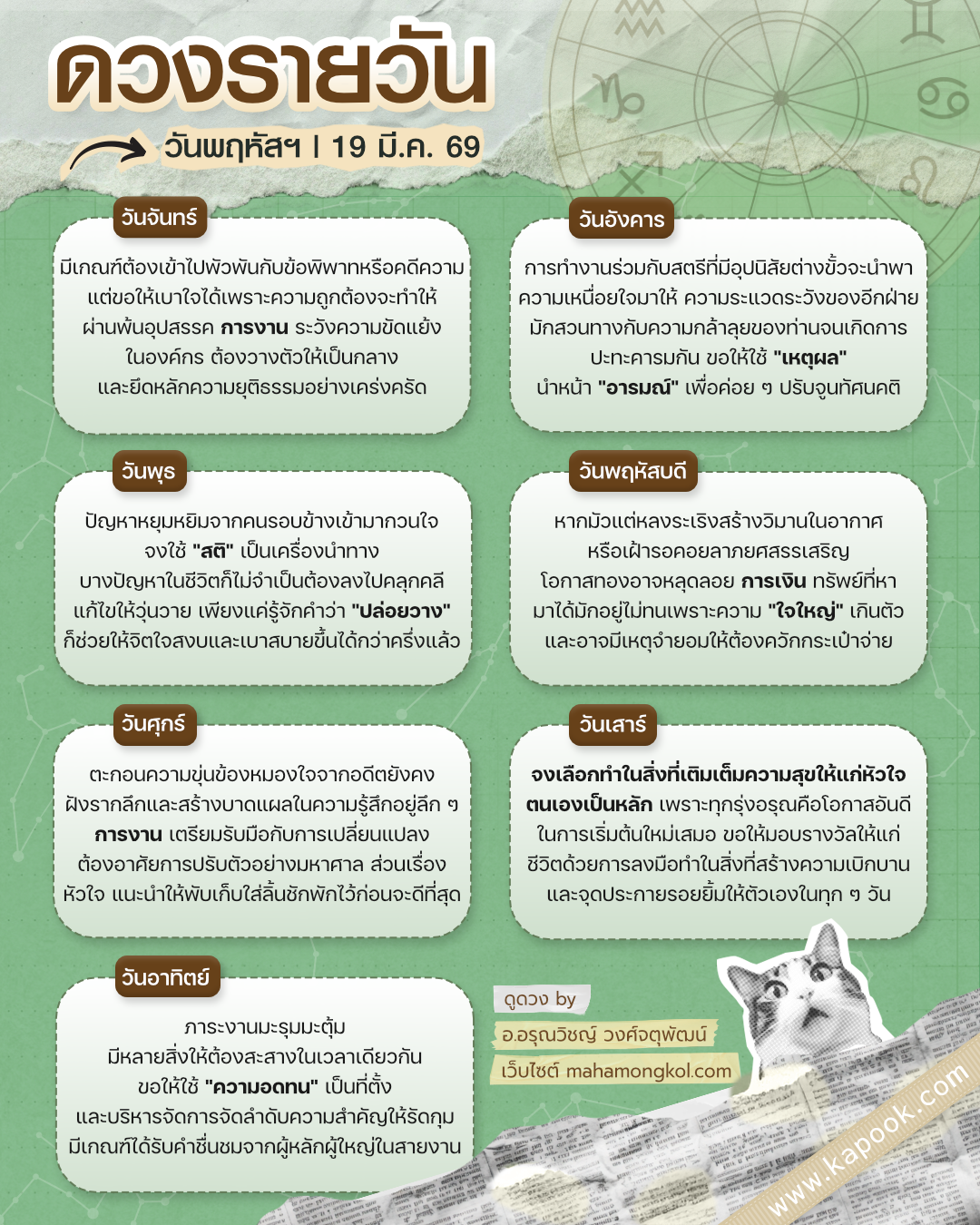 ดูดวงรายวัน