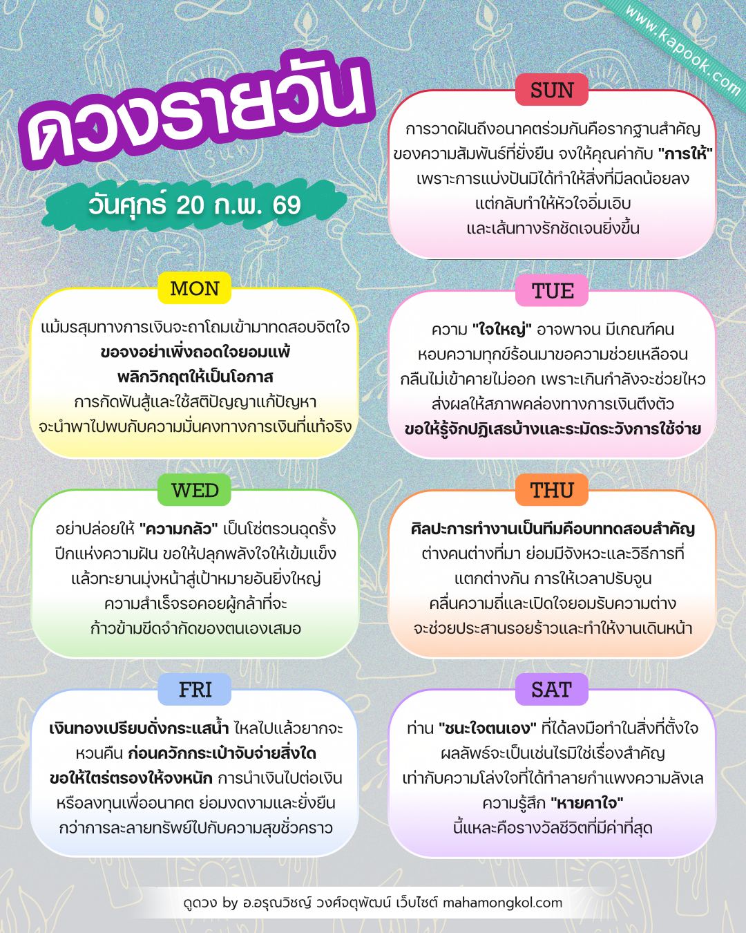 ดูดวงรายวัน