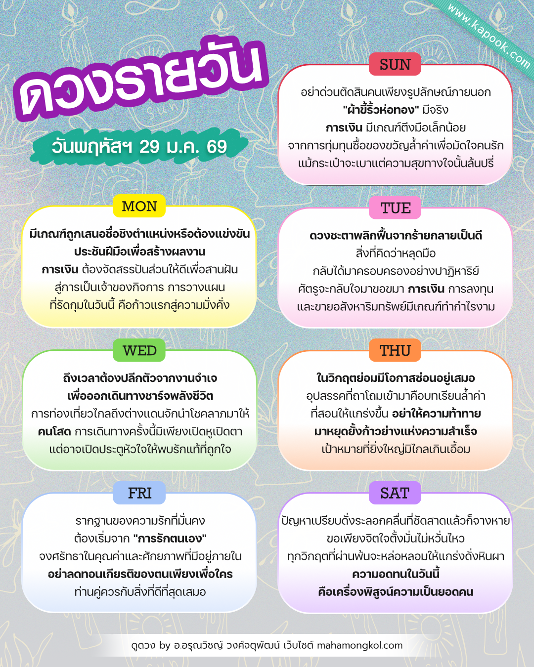 ดูดวงรายวัน