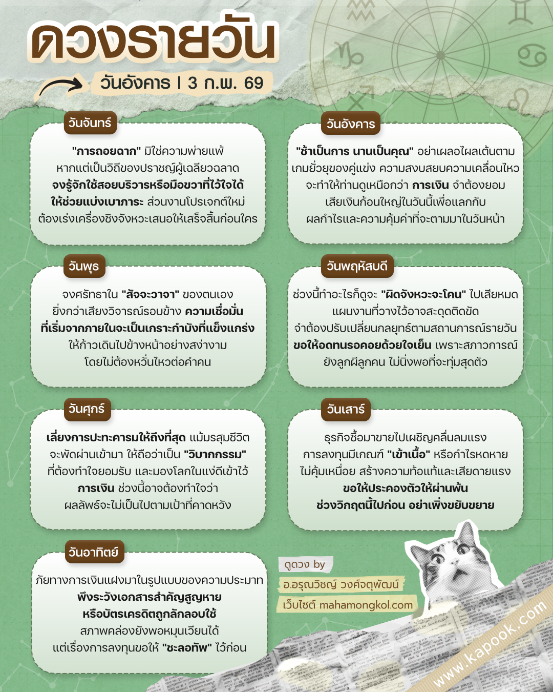 ดูดวงรายวัน