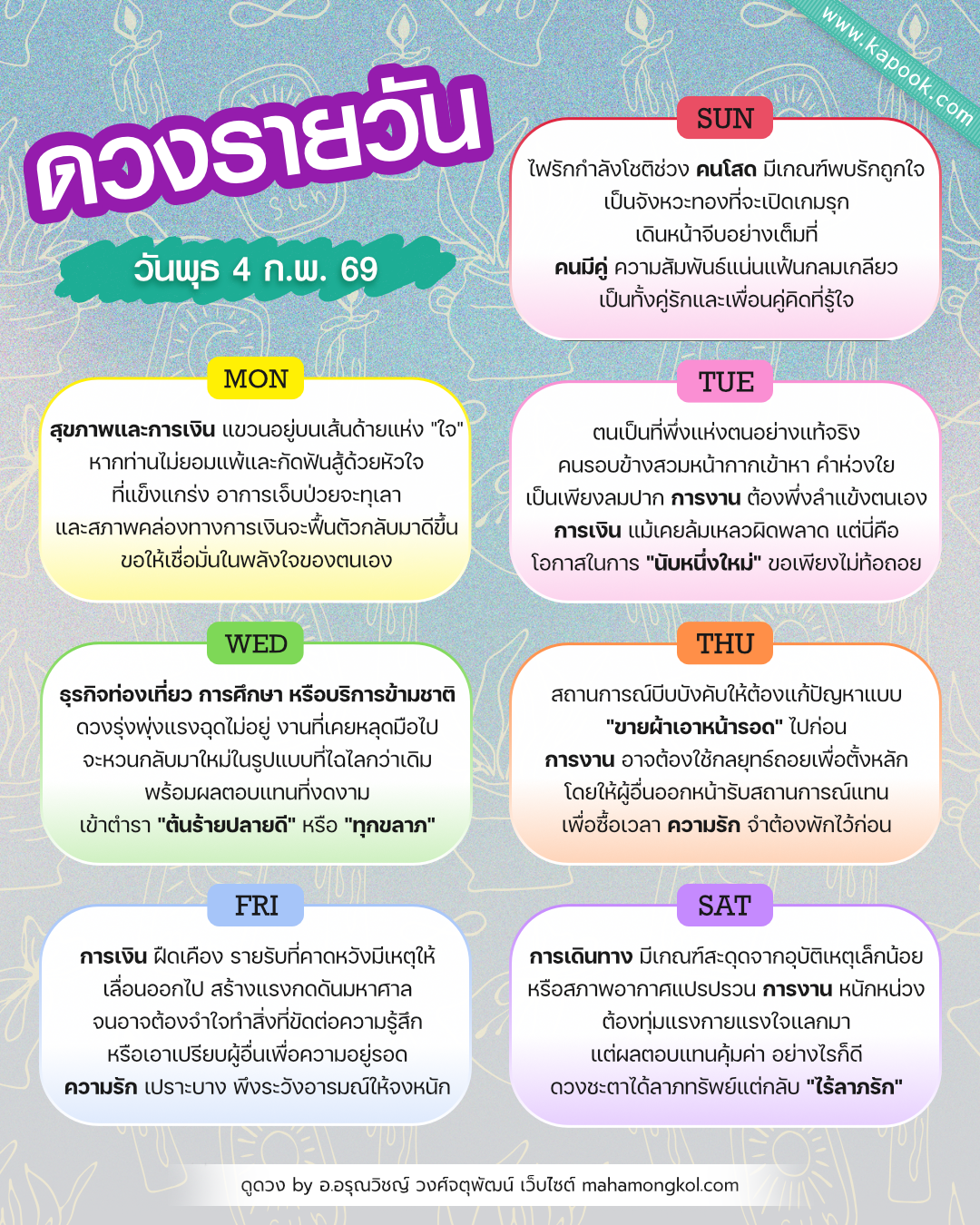 ดูดวงรายวัน