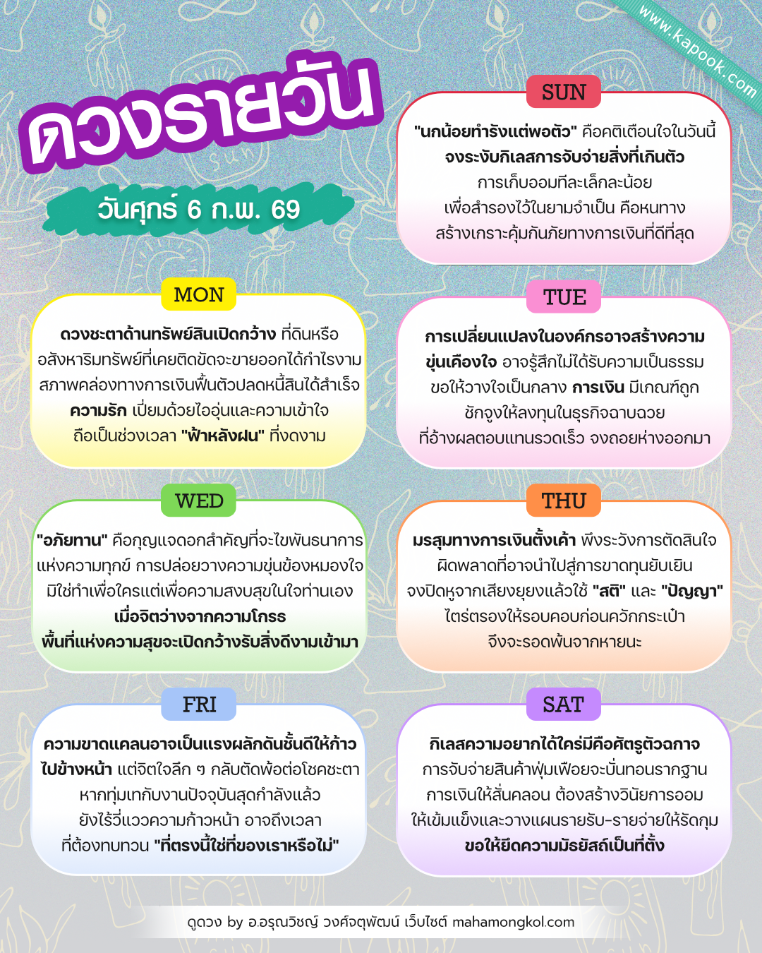 ดูดวงรายวัน