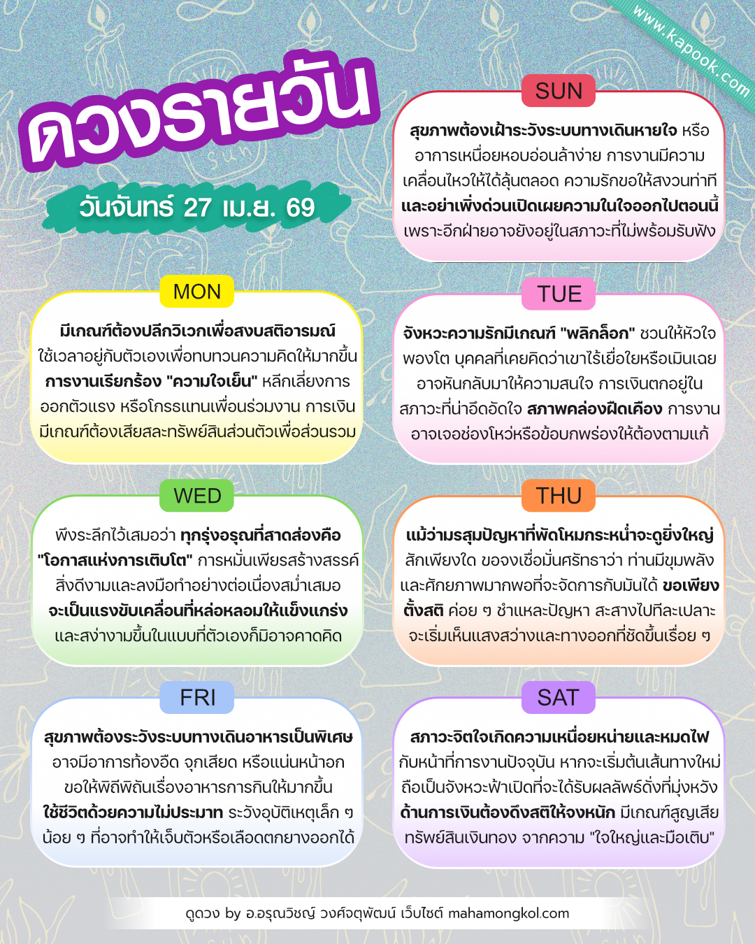 ดูดวงรายวัน