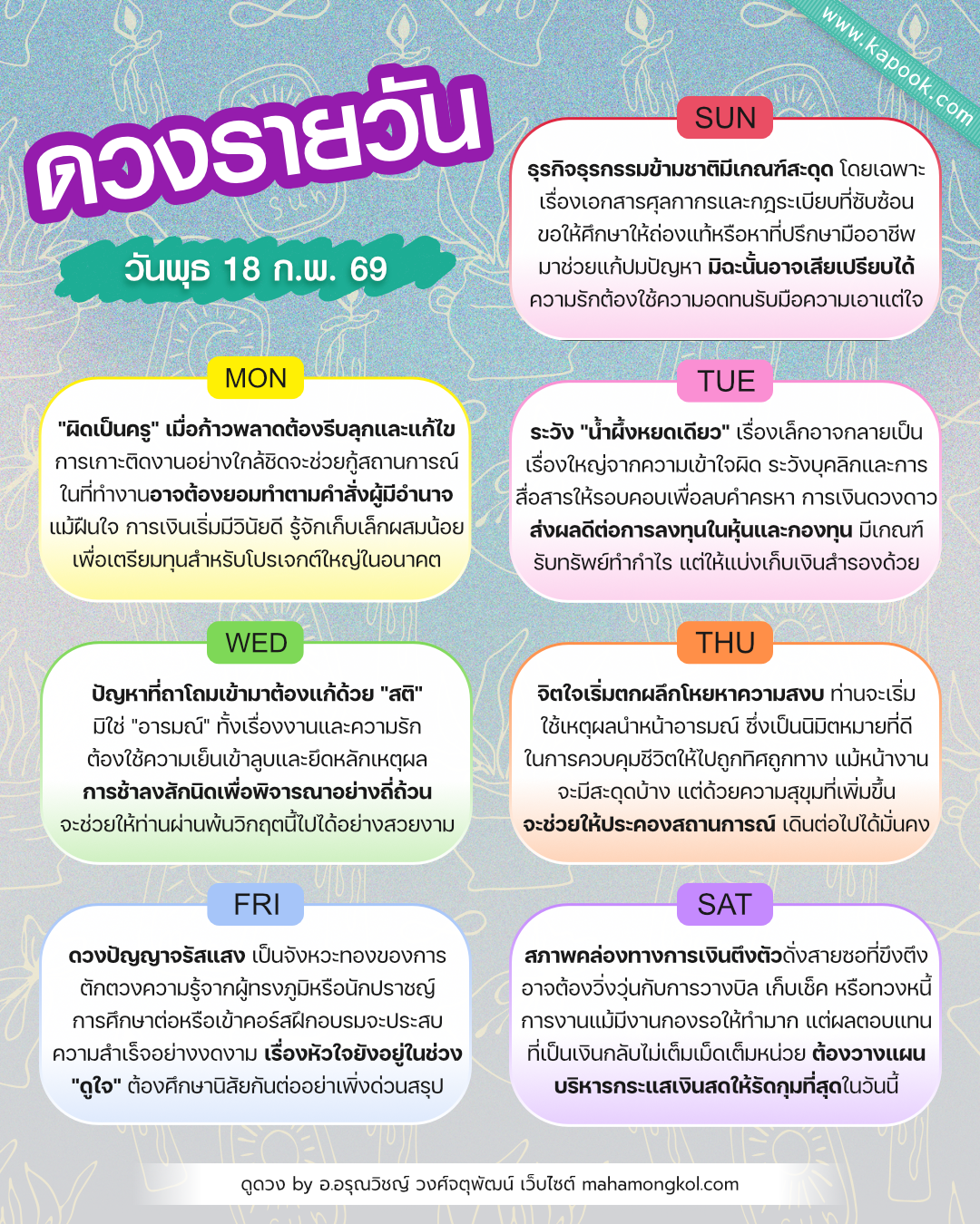 ดูดวงรายวัน